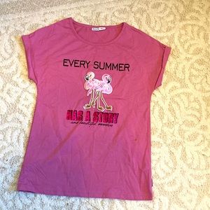 Cute flamingo summer girl T-shirt